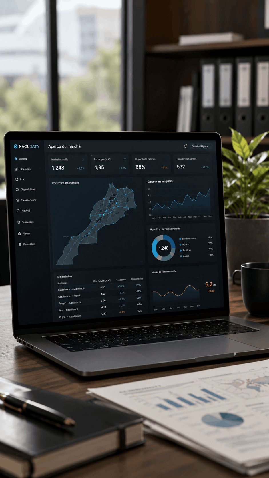 Dashboard NaqlData des données fret